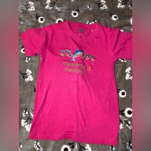 Kids Pink St. Maarten Dolphin Embroidered Tee